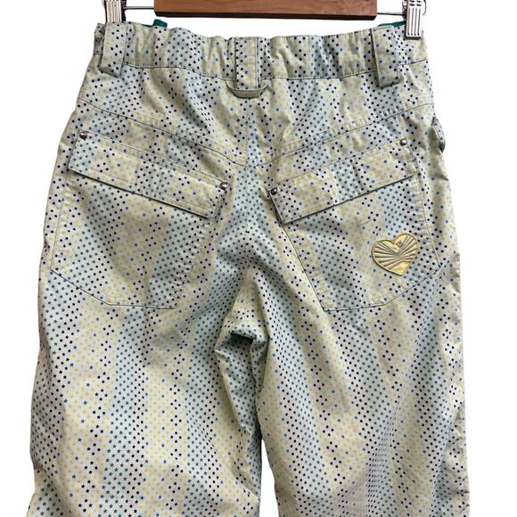 Burton Girl's Wrangler Snowboarding Pants Green Blue Stars Size XL - Picture 5 of 15